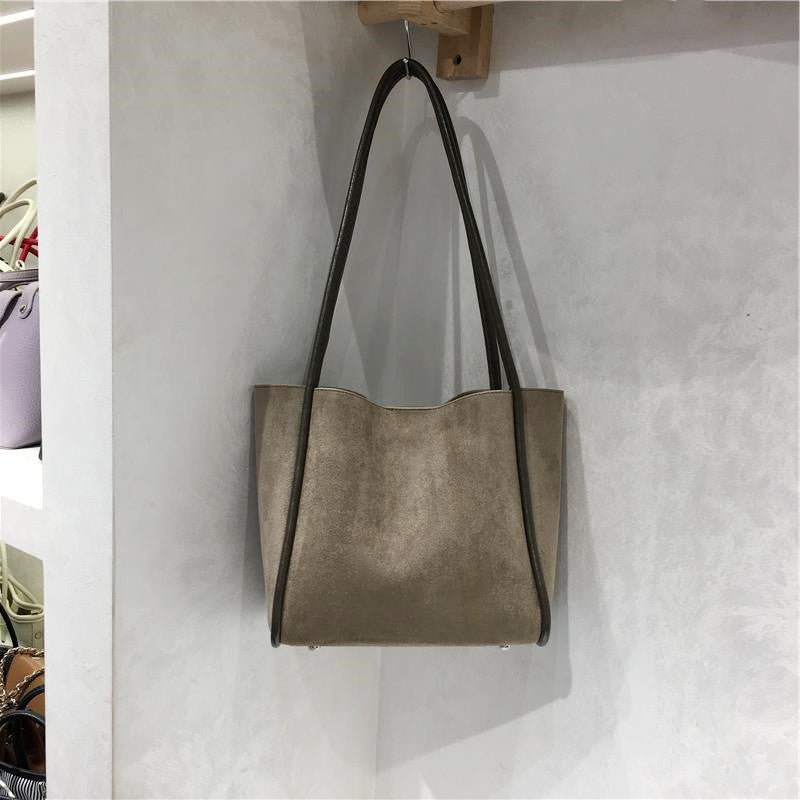 Suede Tote Bag A Simple Casual Shoulder Tote