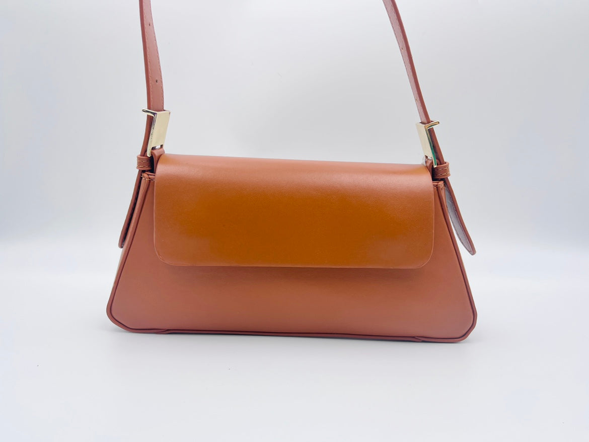 Solid-color Soft-texture Versatile Crossbody Underarm Baguette Trendy Mini Bag