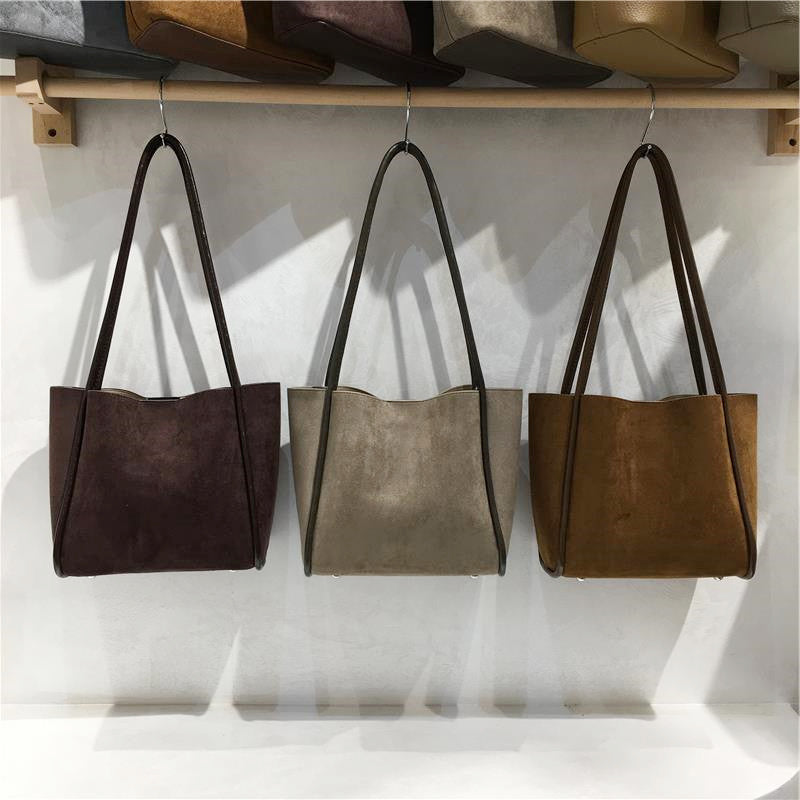Suede Tote Bag A Simple Casual Shoulder Tote