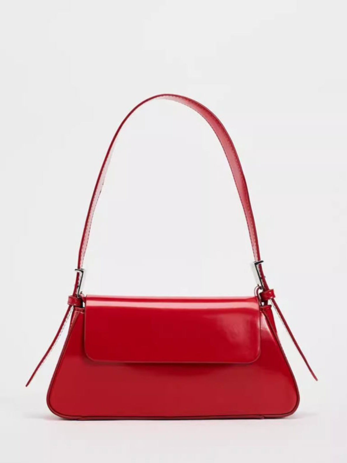 Solid-color Soft-texture Versatile Crossbody Underarm Baguette Trendy Mini Bag