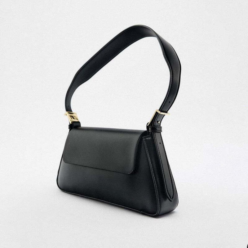 Solid-color Soft-texture Versatile Crossbody Underarm Baguette Trendy Mini Bag