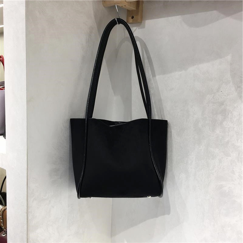 Suede Tote Bag A Simple Casual Shoulder Tote