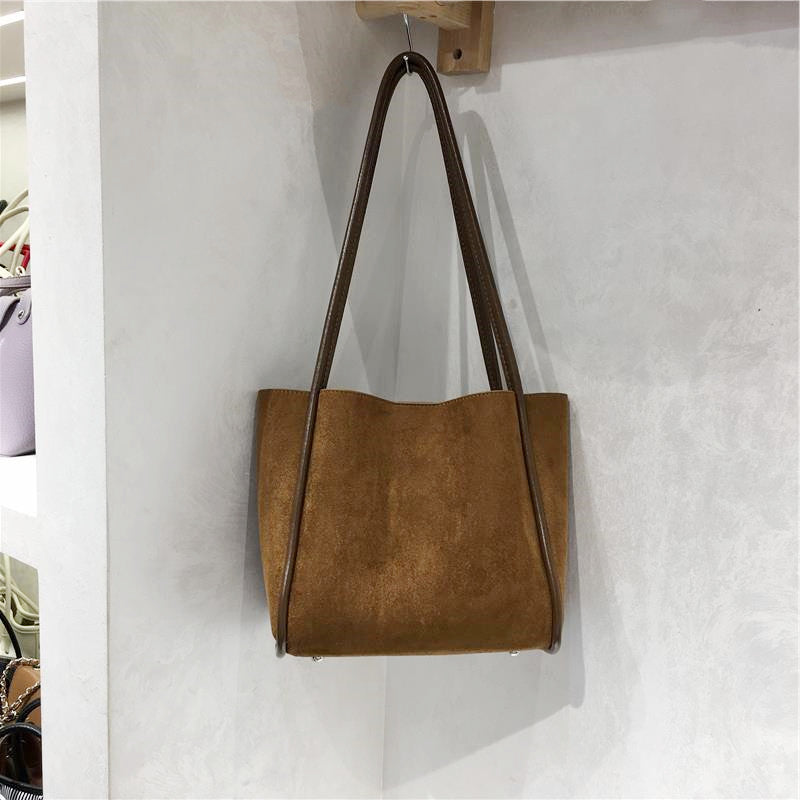 Suede Tote Bag A Simple Casual Shoulder Tote