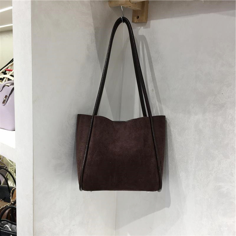 Suede Tote Bag A Simple Casual Shoulder Tote